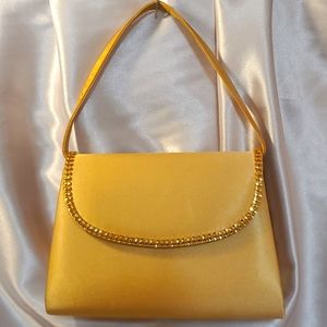 Yellow American Vintage  Rhinestone and Satin Minibag